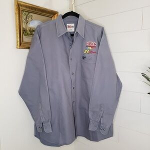 Chase Authentics Blue Jeff Gordon #24 Nascar Dupont Motorsports Button Up XL